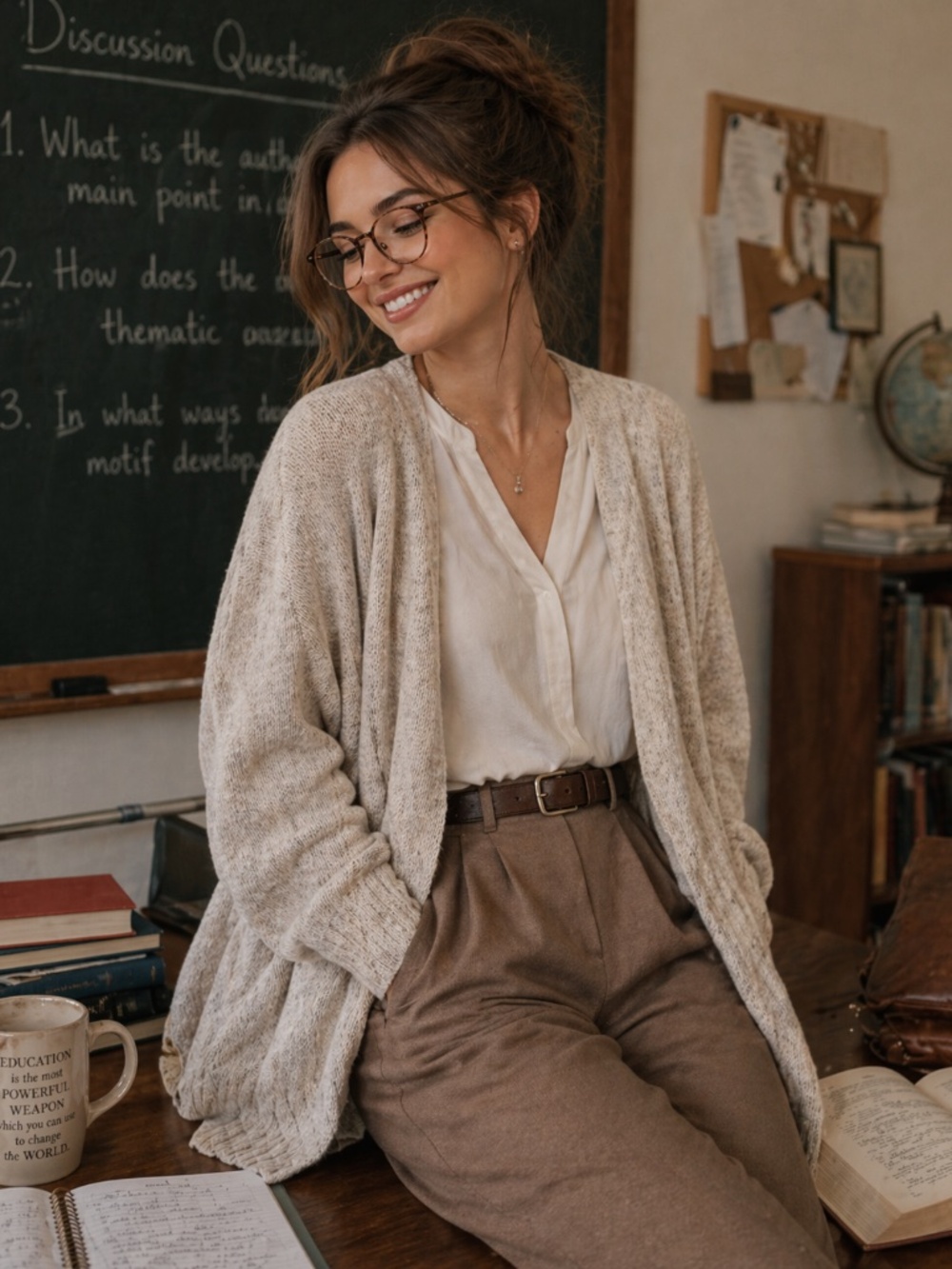 J.Crew Boucle Cardigan Cream Open Front Cozy Neutral Academia Sweater S